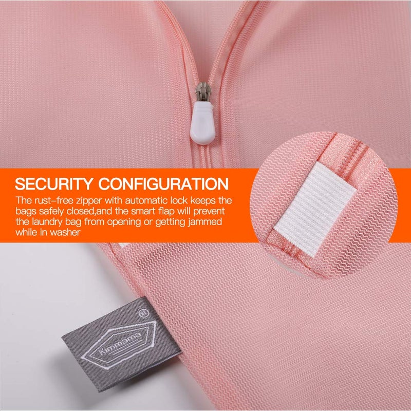 Kimmama Laundry Bag Mesh Wash Bags, Washing Machine Wash Bag, Net Washer Sack with Zipper, Dryer Pouch for Cleaning and Drying Cloths, Garment, Delicates, T-shirt, Underwear, Bra, Pant, Small Toys - Image 5